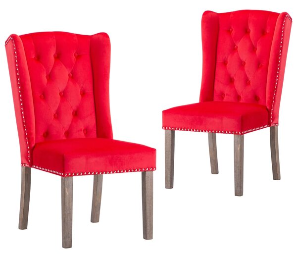 3055868 Dining Chairs 2 pcs Red Velvet (2x287957)