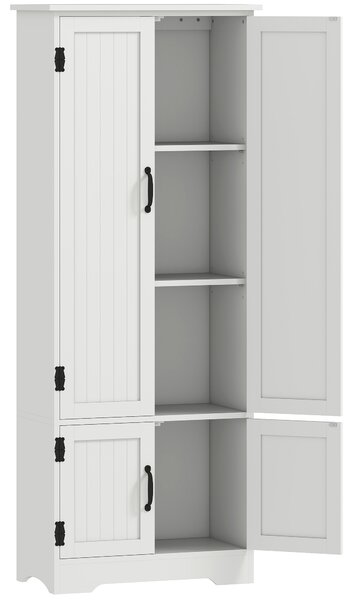 HOMCOM Buffet da cucina armadio contemporaneo multi-scomparti 2 armadi 3 ripiani MDF pannelli truciolari bianco | Aosom Italy