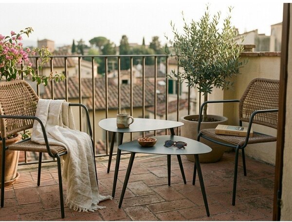 Set di tavolini da giardino in acciaio 2 pz 73,5x77,5 cm Yvonne – Bizzotto