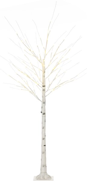 Albero di Natale Artificiale Bianco 180cm con 96 Luci LED 12 Rami Modellabili