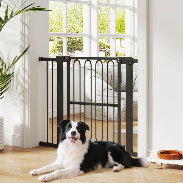 PawHut Cancelletto per Animali Domestici, 76-104 cm, Nero | Aosom Italy