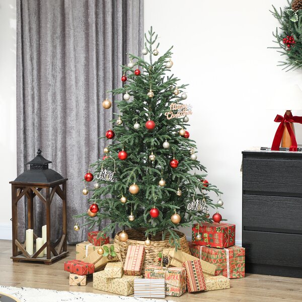 Albero di Natale Artificiale 150 cm con 1375 Rami Base in Metallo Verde