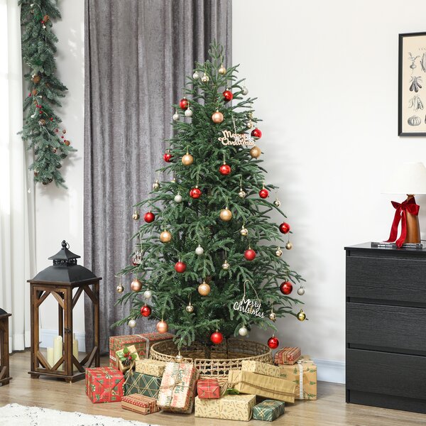 Albero di Natale Artificiale 180 cm 1814 Rami Realistici con Base in Metallo Verde