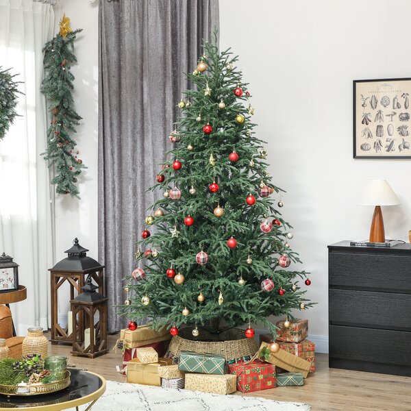Albero di Natale Artificiale 210 cm 2942 Rami Realistici Base in Metallo Verde