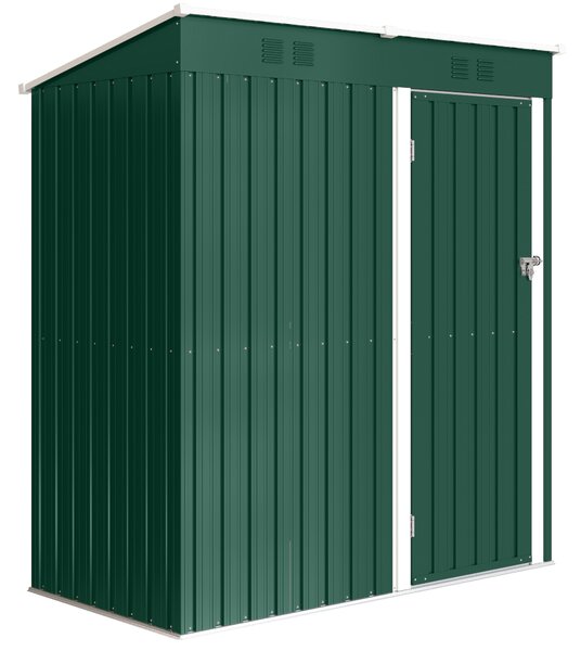 Outsunny Capanno da Giardino Esterno 1,37 m² 163x90x179 cm con Porta con Chiusura e Feritoie di Ventilazione Verde | Aosom Italy