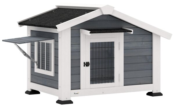 PawHut Cuccia per Cani Casetta per Cani da Esterno in Legno, 98x76x69.5cm | Aosom Italy