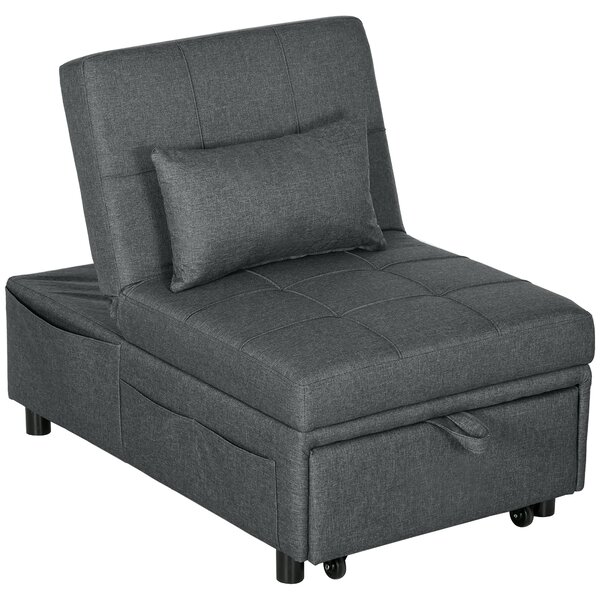 HOMCOM Poltrona Letto Singolo Poltroncina Reclinabile 4-in-1, Grigio | Aosom Italy