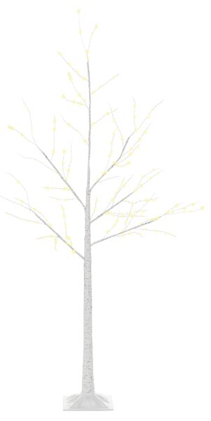 Homcom Albero di Natale con Luci LED, Base Quadrata e Cavo di Alimentazione per Interni ed Esterni, in Acciaio e PP, 20x20x150, Bianco