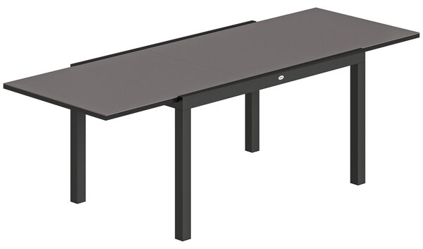 Outsunny Tavolo da Giardino Tavolo da Pranzo Allungabile 140/240x90 cm Nero | Aosom Italy