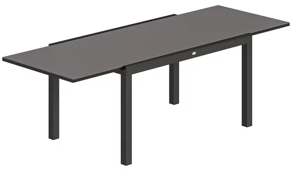 Outsunny Tavolo da Giardino Tavolo da Pranzo Allungabile 140/240x90 cm Nero | Aosom Italy