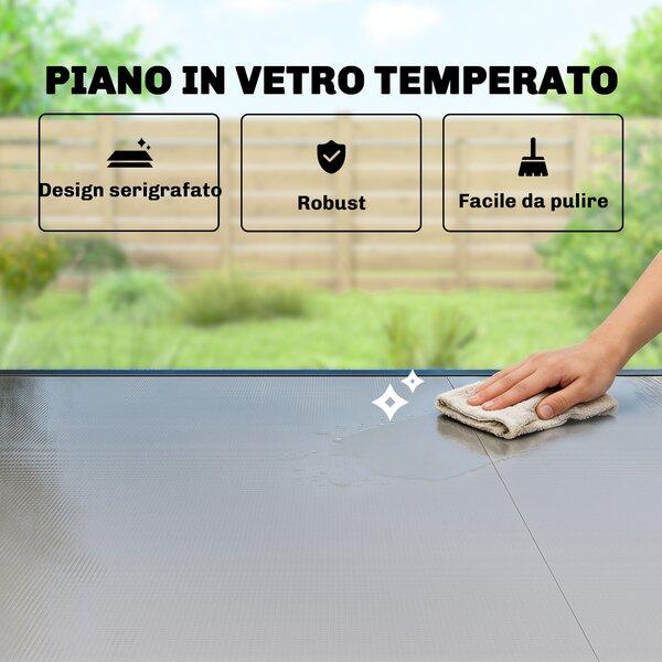 Outsunny Tavolo da Giardino Tavolo da Pranzo Allungabile 140/240x90 cm Nero | Aosom Italy