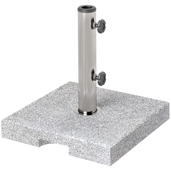 Outsunny Base per Ombrellone Quadrata in Granito da 21 kg con Maniglie e 2 Manopole Regolabili, Grigio | Aosom Italy