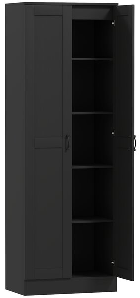 HOMCOM Armadio 2 ante mobile contenitore con 4 ripiani, stile contemporaneo, 60L x 36,5l x 175H nero | Aosom Italy