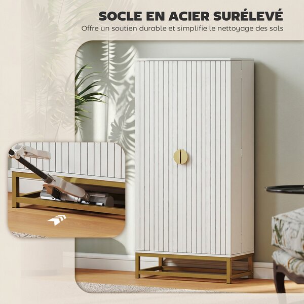 HOMCOM Armadio da cucina mobile contenitore con 12 ripiani sulle ante, ripiani regolabili, 58x29x119,5cm, bianco | Aosom Italy