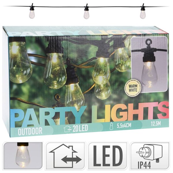 ProGarden Set di Luci LED per Feste 20 Lampadine 12 V