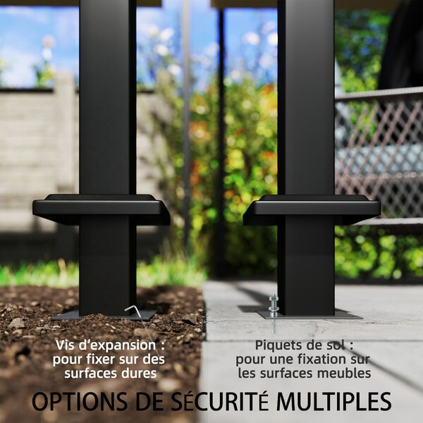 Outsunny Gazebo da giardino 3x3m padiglione da giardino, tetto doppio, tende, ganci da soffitto, telaio in metallo, crema | Aosom Italy