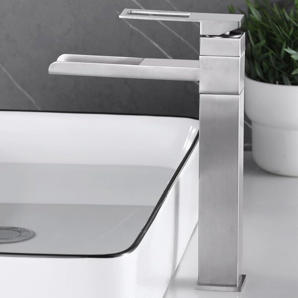 Miscelatore per lavabo di alta qualità, rubinetto, cascata per bagno, ruotabile a 360°, miscelatore per lavabo, miscelatore monocomando per bagno, rubinetto alto, spazzolato