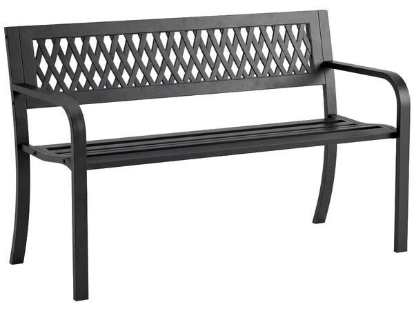 Outsunny Panchina da Esterno per Giardino, 2 Posti, Panchina da Patio Nero | Aosom Italy