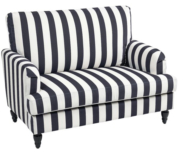 HOMCOM Poltrona Classico a Righe con Molle a S, Cuscino spesso e schienale in Velluto, 115x82x82 cm, Nero e Bianco | Aosom Italy