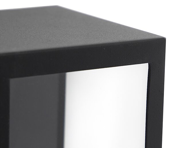 Applique da esterno smart nera con vetro incl. WiFi ST64 - Rotterdam Long
