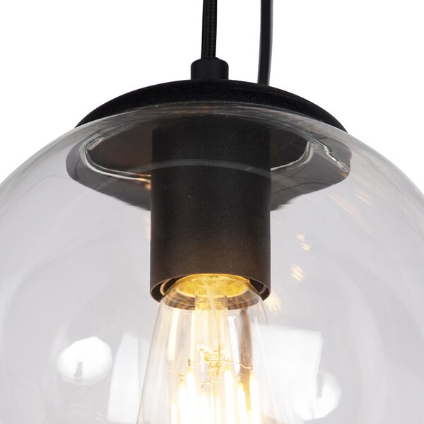 Lampada a sospensione smart nera a 7 luci incl. WiFi ST64 - Pallon