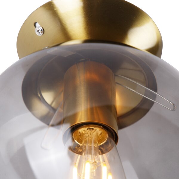 Plafoniera smart in ottone con vetro fumé con WiFi ST64 - Pallon