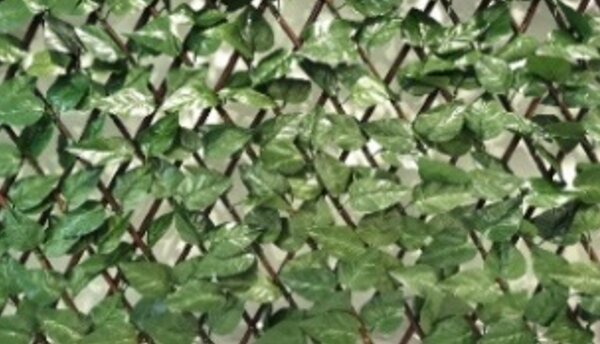 Outsunny Rotolo di Siepe Finta da 8 Pezzi per Balcone e Giardino, Siepe Artificiale Estensibile con Foglie Finte Verdi 200x100cm