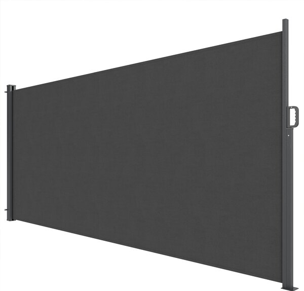 Outsunny Tenda Laterale Retrattile Impermeabile e UV 50+, in Alluminio, Acciaio e Poliestere, 420x185 cm, Grigio Scuro | Aosom Italy