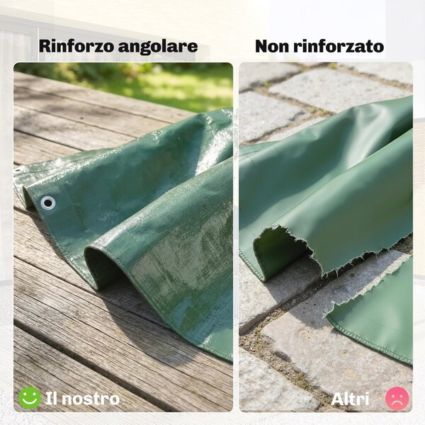 Outsunny Telo Impermeabile 6 x 8m, PE Resistente agli Strappi da 90 GSM | Aosom Italy