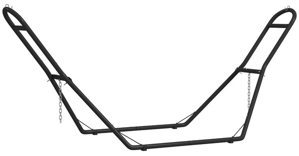 Outsunny Supporto per Amaca Regolabile e Antiscivolo con Ganci a S, in Acciaio, 278x97x112 cm Nero | Aosom Italy