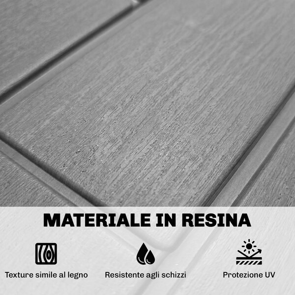 Outsunny Baule da Giardino 227L in Resina Impermeabile e Anti UV con Chiusura a Chiave, 106.5x43x54.5 cm, Grigio | Aosom Italy