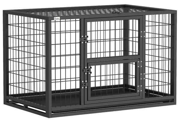 PawHut Gabbia per Cani Robusta, 94x60x64 cm, con Vassoio Rimovibile. | Aosom Italy