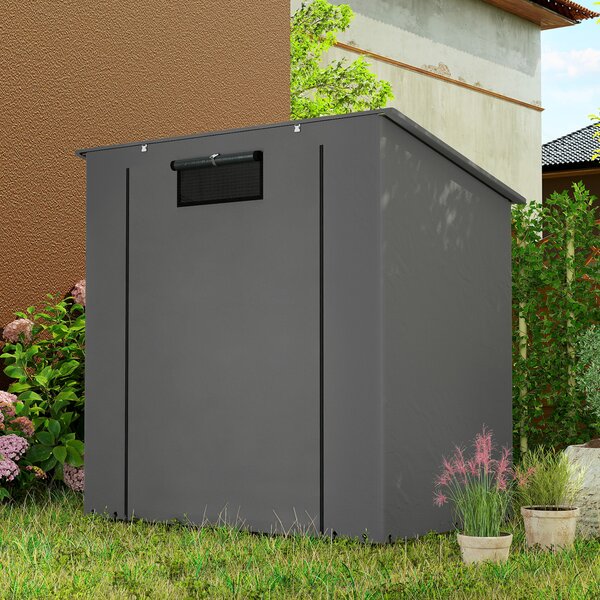 Outsunny Tenda garage 1,9x1,2 m impermeabile tenda da garage con porta a zip avvolgibile finestra di ventilazione grigio scuro | Aosom Italy