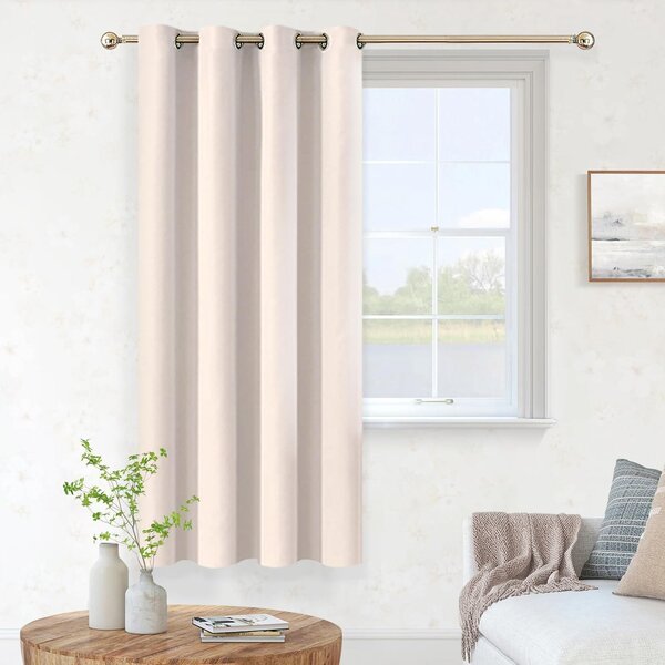 Tende opache corte - Tende oscuranti beige con passanti, 55 x 63 pollici