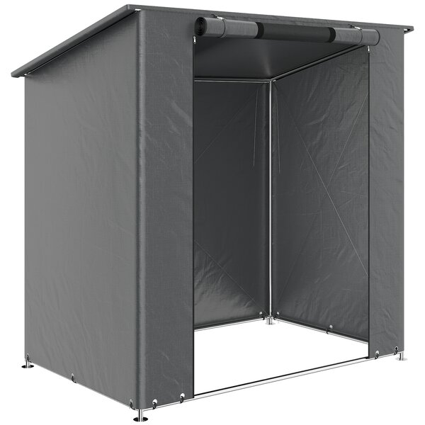 Outsunny Tenda garage 1,9x1,2 m impermeabile tenda da garage con porta a zip avvolgibile finestra di ventilazione grigio scuro | Aosom Italy