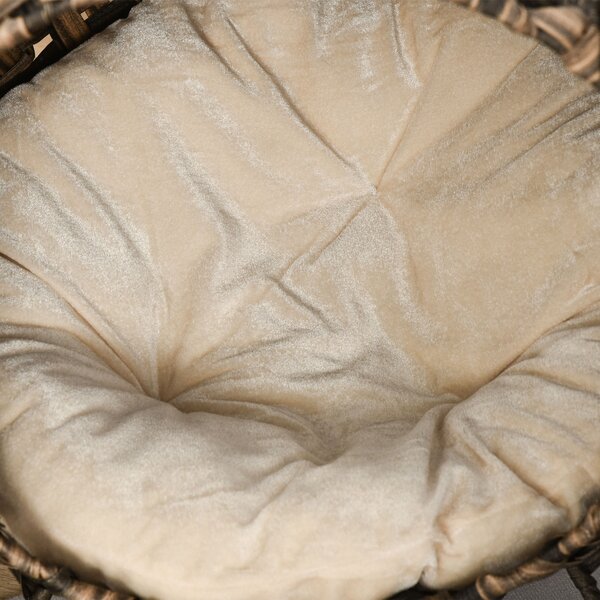 PawHut Cuccia in rattan per gatti con cuscino, cuccia rialzata Marrone Ø52 x 58 cm | Aosom Italy