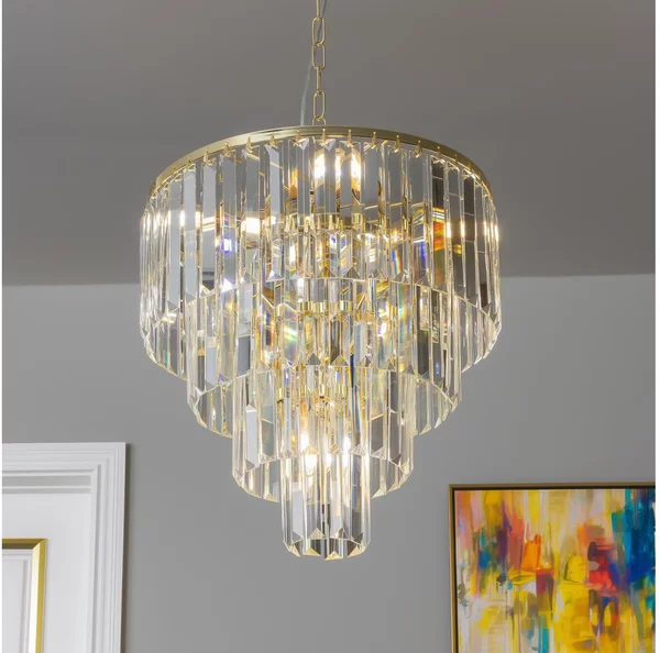 Brilagi - LED Lampadario di cristallo a sospensione con catena MOZART 5xE14/40W/230V oro