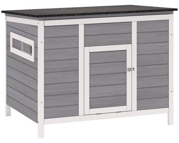 PawHut Casetta per Anatre con Tetto Apribile, Finestrelle e Rampa, in Legno, 93x70x72 cm, Multicolore | Aosom Italy