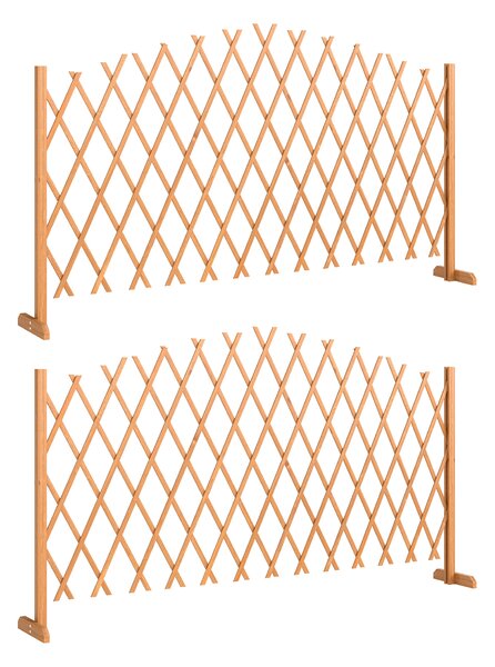 2 Pannelli Recinzione Espandibili, Giardino in Legno, 180x30x103 cm, Marrone