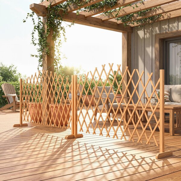 2 Pannelli Recinzione Espandibili, Giardino in Legno, 180x30x103 cm, Marrone