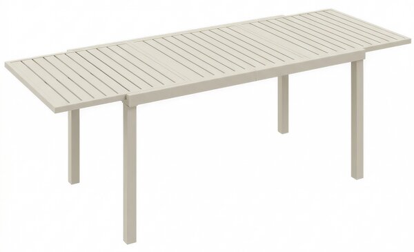 Outsunny Tavolo da Giardino Allungabile per 6-8 Persone, in Alluminio con Piano a Doghe, Bianco | Aosom Italy