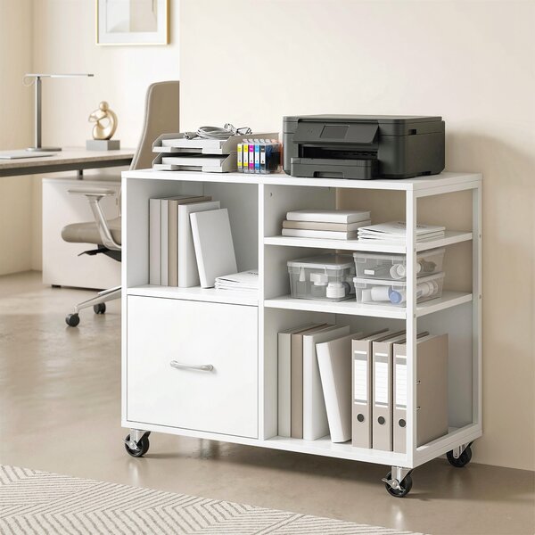 HOMCOM tavolo stampante con ruote e cassetto A4, ideale per casa e ufficio. | Aosom Italy