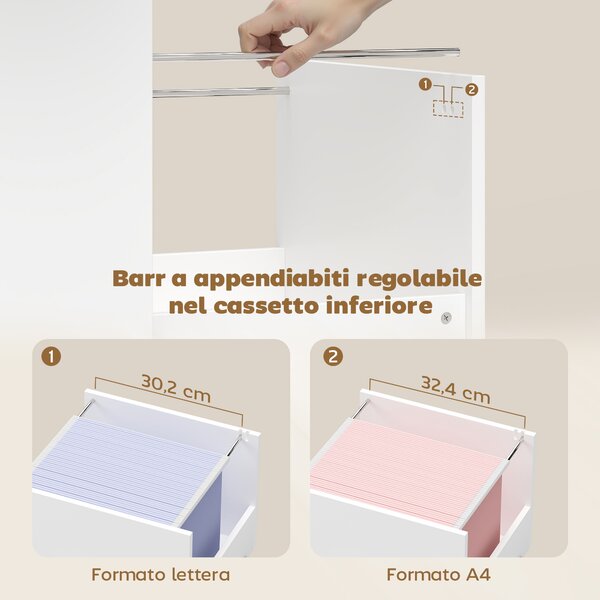 HOMCOM tavolo stampante con ruote e cassetto A4, ideale per casa e ufficio. | Aosom Italy