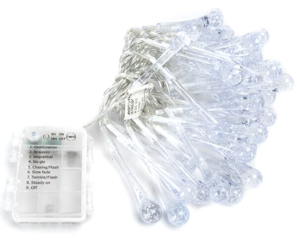 Aigostar - Catena decorativa da esterno LED 50xLED/8 funzioni 5,3m IP44 bianco freddo