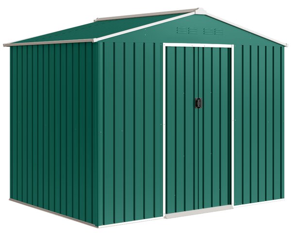 Outsunny Capanno da Giardino Esterno 3,6 m² 236x171x191 cm con Porte Scorrevoli e Bocchette di Ventilazione Verde | Aosom Italy