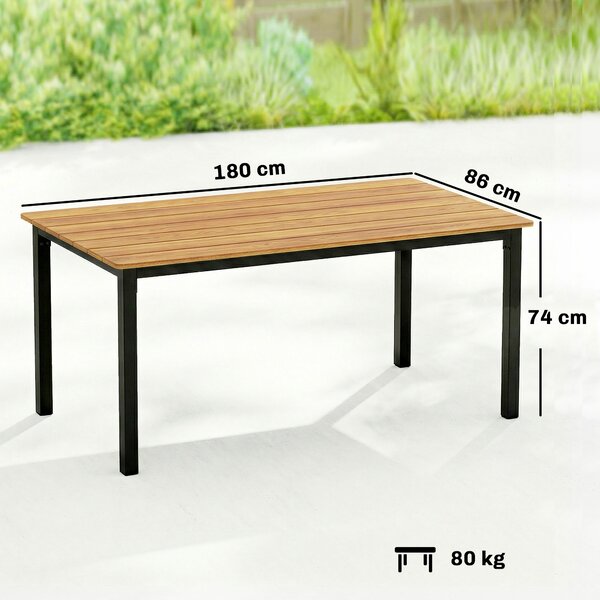 Outsunny Tavolo da Giardino Rettangolare per 6-8 Persone, Dimensioni 180 x 86 cm | Aosom Italy