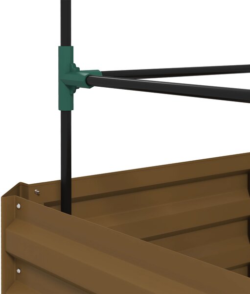 Outsunny Aiuola rialzata con griglia, cassone con supporto per rampicanti, fondo aperto, resistente alle intemperie, 61 cm x 61 cm x 140 cm, Marrone | Aosom Italy