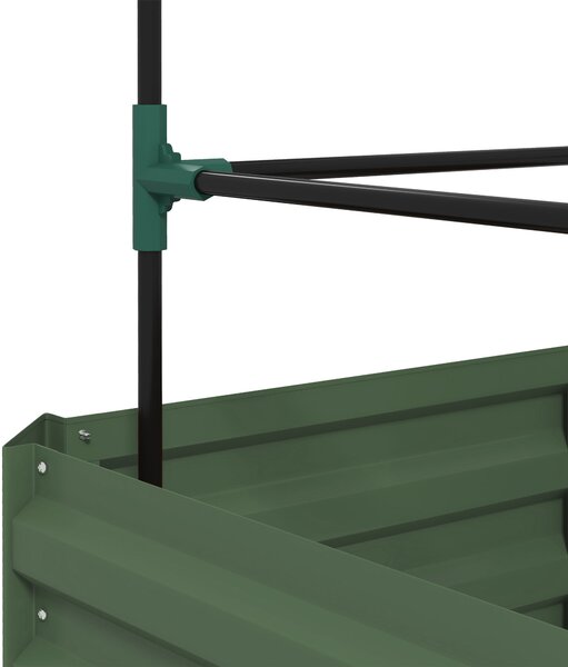 Outsunny Fioriera da Esterno Grande con Gabbia e Fondo Aperto per Piante Rampicanti 61x61x140 cm Verde | Aosom Italy