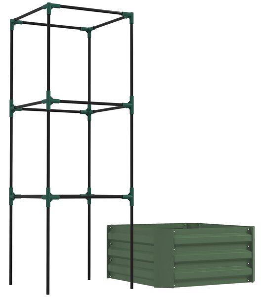 Outsunny Fioriera da Esterno Grande con Gabbia e Fondo Aperto per Piante Rampicanti 61x61x140 cm Verde | Aosom Italy
