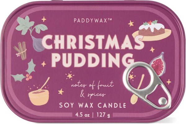 Paddywax Bistro Tin Christmas Pudding candela profumata in lattina 127 g